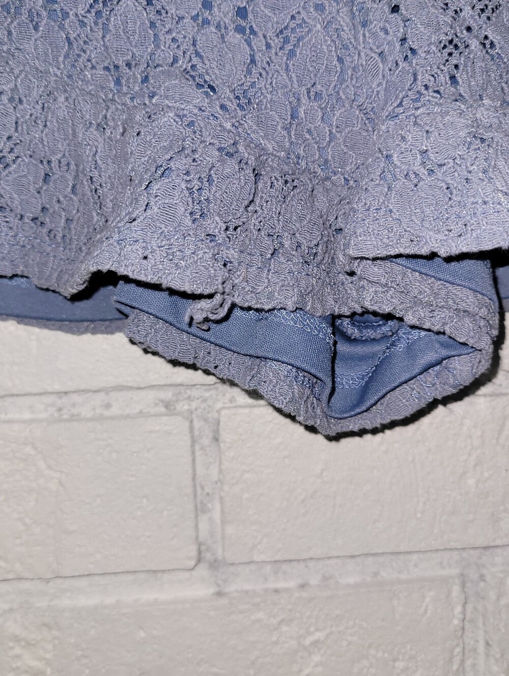Art Class Girls Dusty Blue Floral Lace Ruffle Shorts - Size S (6/6X) - Picture 4 of 7
